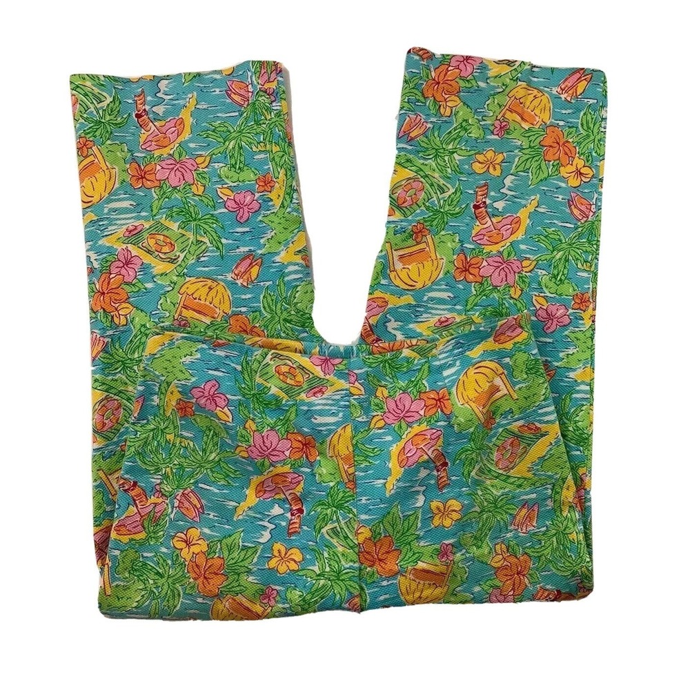 Boston Proper Womens Size 6‎ Hawaiian Floral Crop Stretch Vacation Pants - Picture 10 of 12